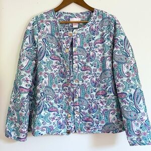NWOT Stella Parker Paisley Quilted Jacket Size Large